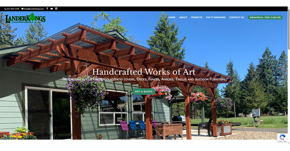 Lander Kings woodworker website example