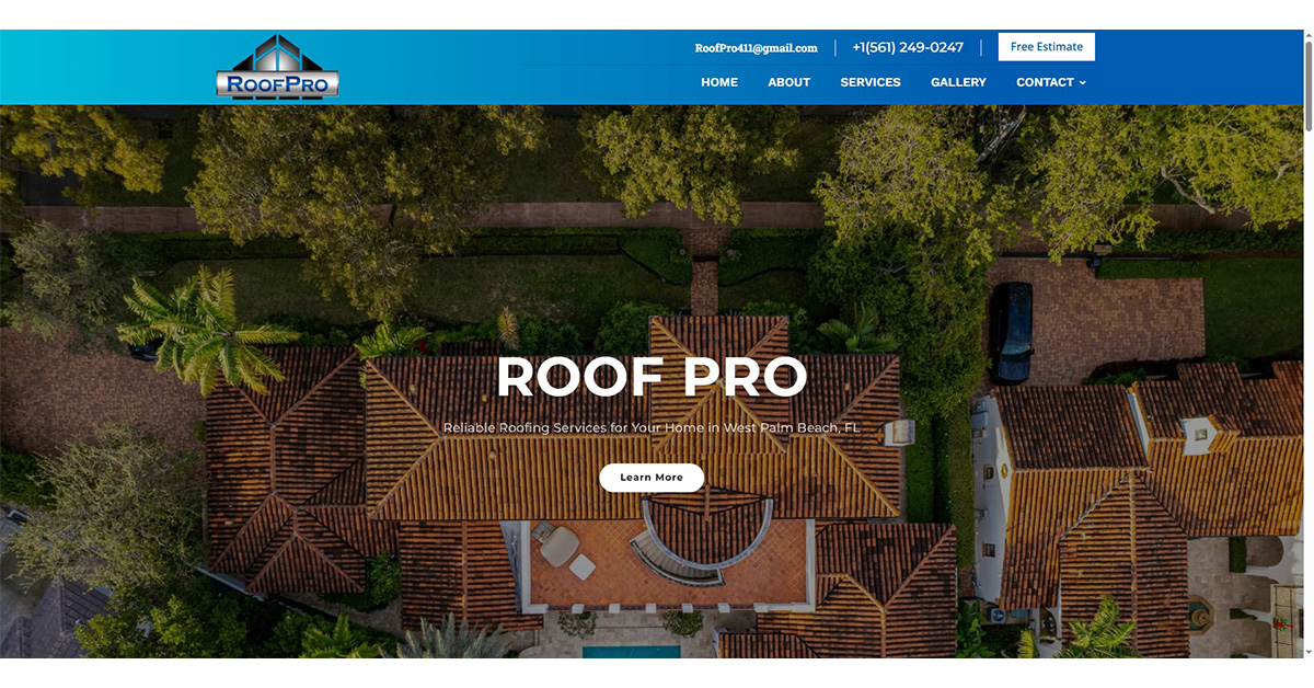 roofing website example