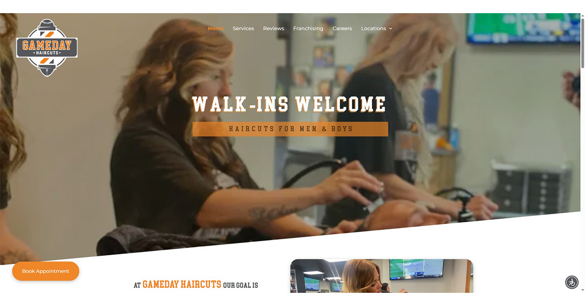 barber franchise website example