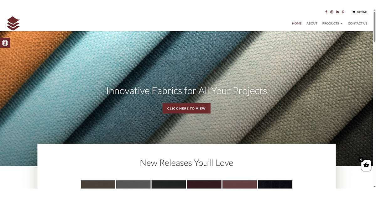 julies fabrics fabric website example
