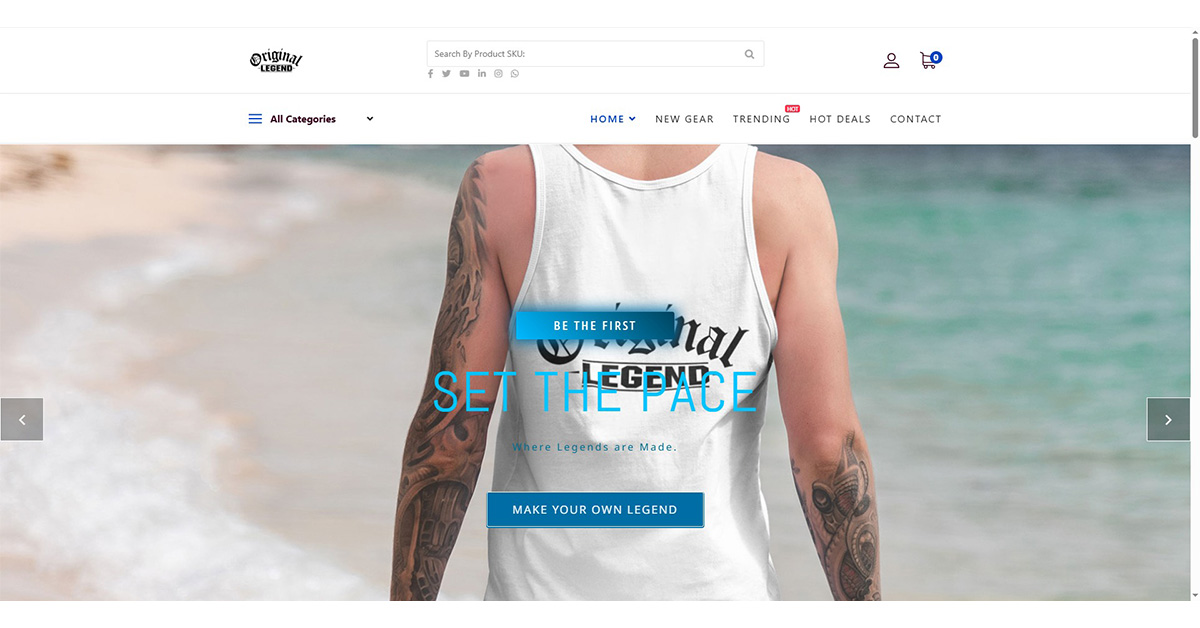 original legend ecommerce clothing website example